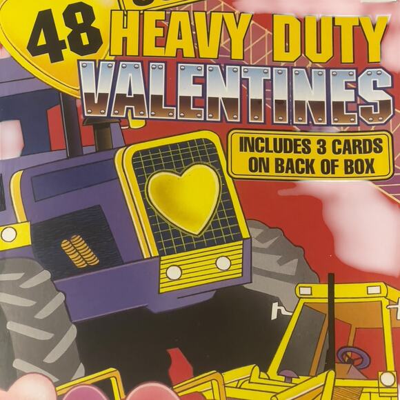 Vintage 1990s Valentine Cards 48 Heavy Duty Machinery Bulldozer New Old Stock - Picture 2 of 4